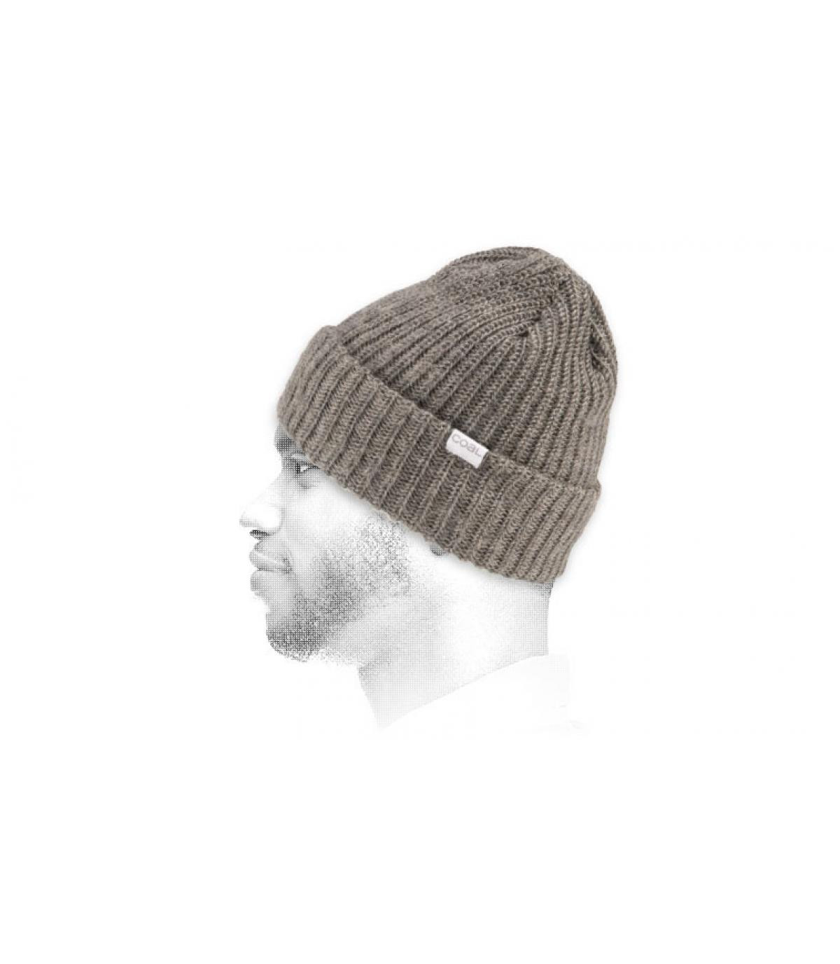 Coal clear grey mohair beanie The Edward heather grey